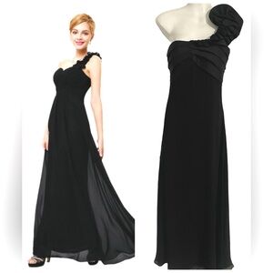 Max & Cleo One Shoulder Long Formal Gown Sz 4
